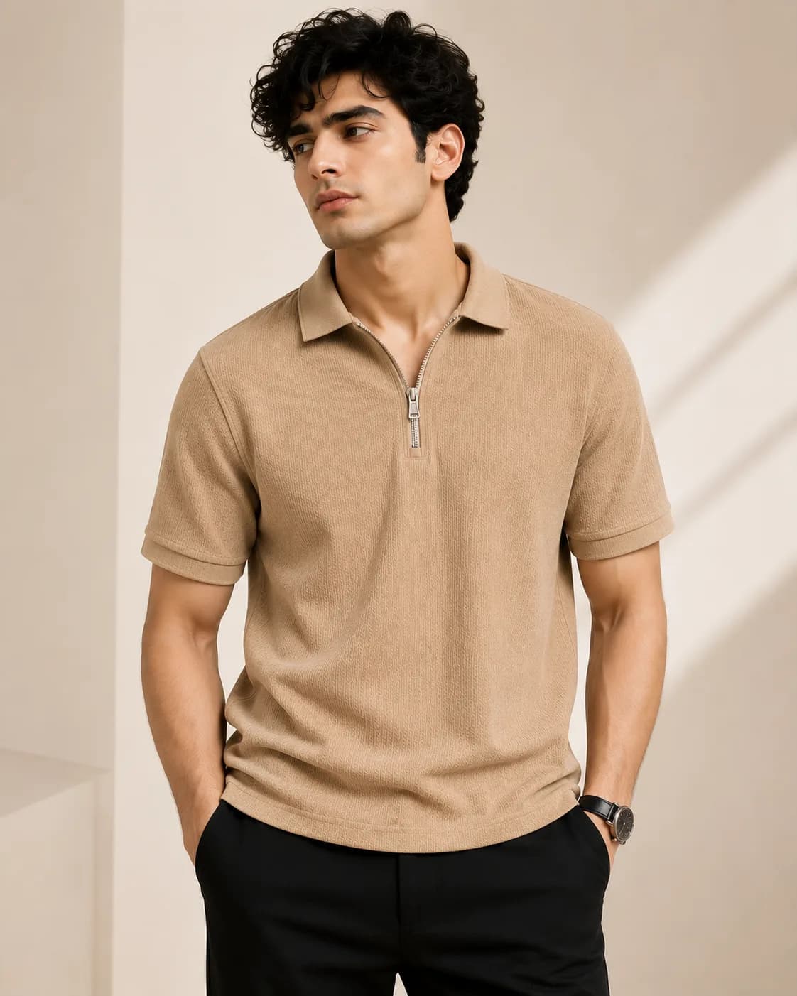 skin zipper polo